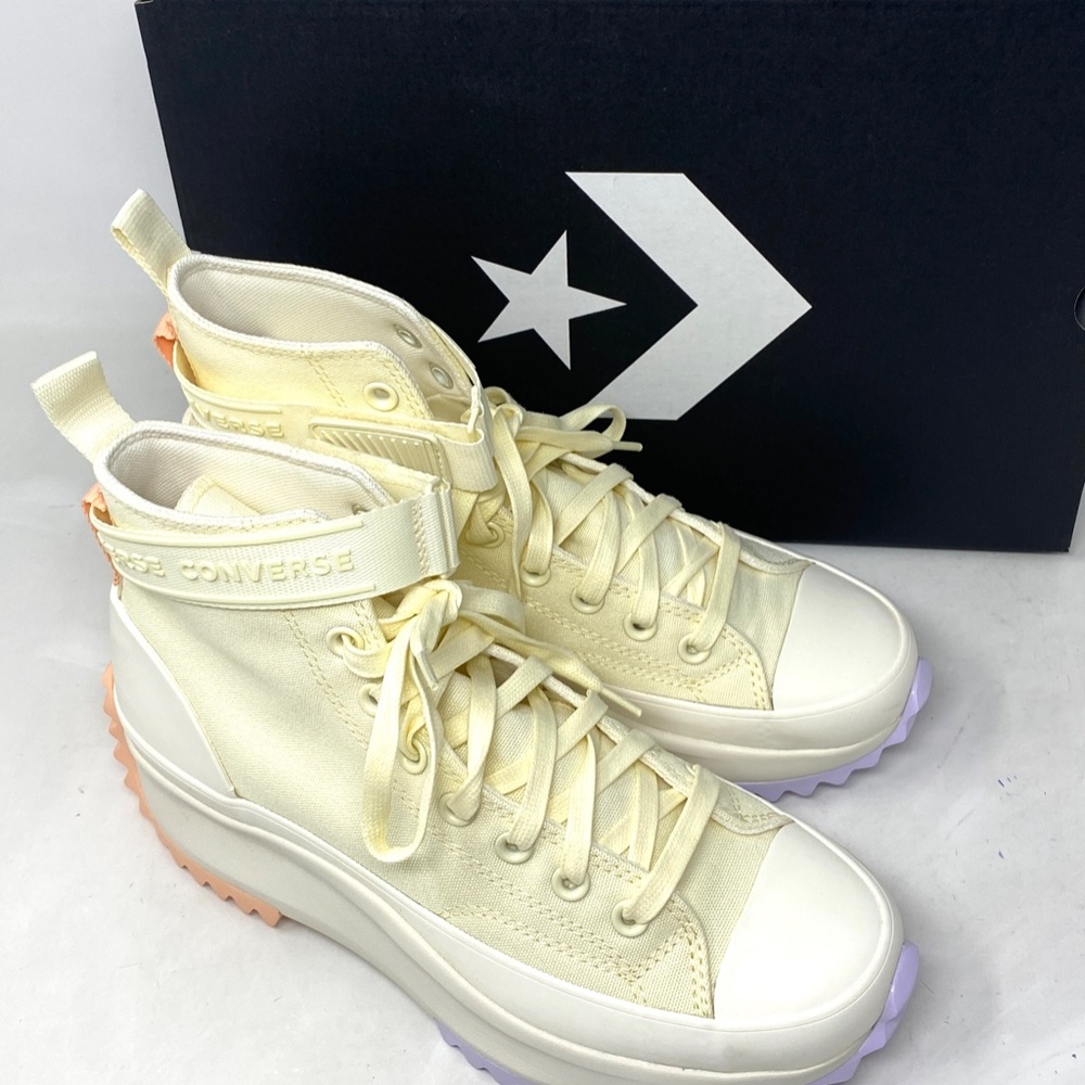 Converse Run Star Hike Platform Strap Shoes Women Size Canvas Soft Dune A05169C - Picture 4 of 10